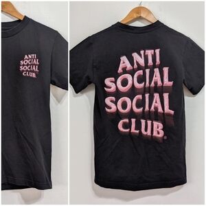 Anti Social Social Club ASSC T-shirt Tee shirt top Black Pink Sprinkled Size S